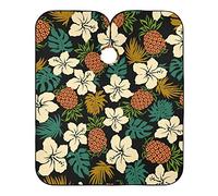 Flor De Hibisco Tropical De Piña Barbero Capas Ligera Barberos Delantal Impermeable Cortar Cabello Delantal Para Adulto Peluquero Niños 140X168Cm