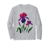 Flor de iris para mujeres florales de flores silvestres Manga Larga