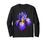 Flor de iris para mujeres florales de flores silvestres Manga Larga