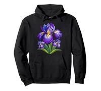 Flor de iris para mujeres florales de flores silvestres Sudadera con Capucha