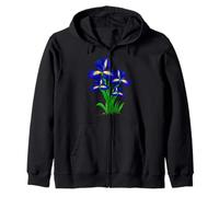Flor de iris para mujeres florales de flores silvestres Sudadera con Capucha