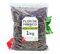 Flor de Jamaica para Adelgazar 1kg - Te de Hibisco para Reducir Hinchazon de Barriga - Infusion Antioxidante y Natural para Bajar de Peso - Te Frio Detox para Aliviar Inflamacion
