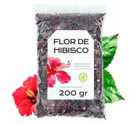 Flor de Jamaica para Adelgazar 200g - Te de Hibisco para Reducir Hinchazon de Barriga - Infusion Antioxidante y Natural para Bajar de Peso - Te Frio Detox para Aliviar Inflamacion