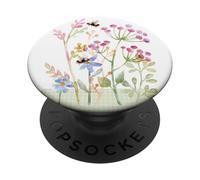 Flor de jardín botánico de abejas de acuarela floral PopSockets PopGrip Adhesivo