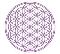 Flor de la vida - Adhesivo de geometría sagrada, color violeta con 9,5 cm