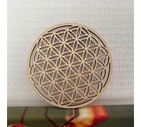 FLOR DE LA VIDA - Arte de pared de madera de la geometría sagrada, decoración espiritual para yoga, meditación, inauguración de la casa, boda, tabla de la cuadrícula de chakras