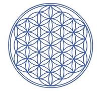 Flor de la vida - Pegatinas geometría sagrada, azul, 9,5 cm