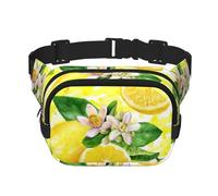Flor de limón,Riñonera Cuadrada de Doble Capa, Bolso de Viaje, Bolso Informal para el Pecho.