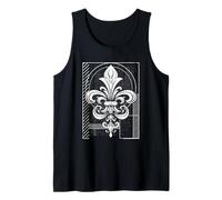 Flor De lis Ornamental Plano Plantilla Icono Mardi Gras Camiseta sin Mangas