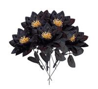 Flor de Loto Artificial, Decoración Elegante de Boda para el Hogar, Tela de Seda, Diseño de Flores DIY, Centros de Mesa para Tienda, Negro, Rojo, Rosa y Blanco (Genericuv1ym84z6e-1)