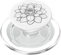 Flor de Loto, Blanco y Negro, Minimal Love, Gracioso, Moda PopSockets PopGrip para MagSafe