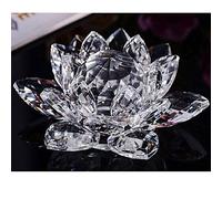 Flor de loto de cristal para decoración de hogar, con colores, para regalo de cumpleaños o boda, Cristal transparente, Blanco
