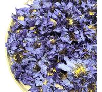 Flor de loto seca, 20 g, lirio de agua comestible de flores azules para decoración de pasteles, té de hierbas, cócteles, postres, joyería de resina, fabricación de velas, cera derretida, arte de