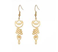 Flor de loto Unalome Pendientes colgantes Yoga Om Símbolo Sánscrito Espiritual Acero Inoxidable Amuleto Mujer Joyería