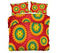 Flor de mándala Funda Nórdica Cama 180 Juego, Reversible Microfibra Juegos Cama Estilo exótico Funda Edredon 260×240 y 2 Fundas 50x75, con Cremallera, Apto Hombres y Mujeres HF1842