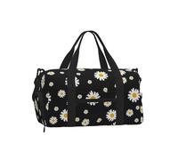 Flor de Margarita Blanca Amarilla Negra,Bolso Deportivo Bandolera de Mano, Bolsa de Deporte, Bolsa de Viaje de Gran Capacidad para Mujeres y Hombres.