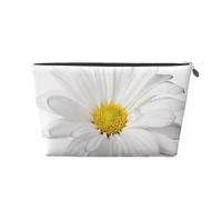 Flor de Margarita Blanca con corazón Amarillo Brillante, Bolsa de artículos de tocador Bolsa de Maquillaje Bolsa de cosméticos Bolsa de artículos de tocador de Viaje portátil