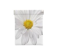 Flor de Margarita Blanca con corazón Amarillo Brillante, Squeeze Top Wallet Bolsa de Almacenamiento para Mujer Monedero pequeño Bolsa de Cambio