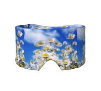 Flor de margarita fragante,Máscara para ojos con bloqueo de luz y protección ocular completa para dormir, orejeras y ojos.