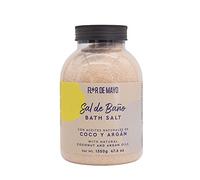 Flor de Mayo - Sal de Baño Mineral Aromática - Con Aceites Naturales de Argán y Coco - Sal Relajante Ideal para Spa, Belleza, Pedicura, Jacuzzi, Bañera - Bote 1350 g