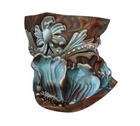 Flor De Metal Rústica Occidental Adornada Vintage Blanca Mujer Hombre Bufanda Tubular Térmica Bandana Elástica Calentador De Cuello para Clima Frío Yoga Invierno Esquí