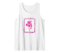 Flor de orquídea Rosa Moderna botánica Floral Blanca Camiseta sin Mangas