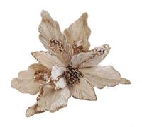 Flor de Pascua falsa de franela de 25,4 cm (champán)