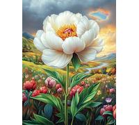 Flor de peonía blanca en floración Puzzle 500 Piezas Cartón Resistente Para Niños Mayores 14 Años Sueño Mágico de Ciencia Ficción Estimulación Cerebral Reunión Familiar Juegos Pieza Decorativa Casa 50
