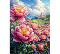 Flor de peonía en el jardín mágico Puzzle 300 Piezas Cartón Blanco Premium Para Expertos Cuento de hadas animal mágico Vacaciones Fines Semana Reducir Estrés Hobby Y Ocio Garantía Satisfacción 300 PCS