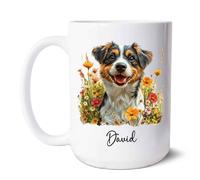 Flor De Perro Jack Russell Tazas Té Novedad Tazas De Regalo Graciosa Tazón De Café Regalos Divertidos Para Navidad Familiares Amigos 330 Ml