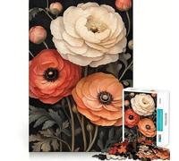 Flor de ranúnculo - Rompecabezas Art Nouveau de 1000 Piezas para Adolescentes Juego de lógica Tiempo de Juego Pieza de colección de Arte de Corte preciso (50x75cm)