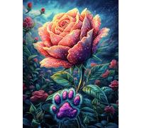Flor de Rosa en el Bosque mágico Puzzle 300 Piezas Papel Mayores Dibujo Animado de Paisajes de Cuento de Hadas Terapia Ocupacional para Relajarse Entretenimiento Sin Pantalla Más Ven