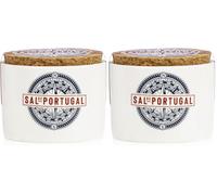 Flor de Sal - Sal de Portugal - Frasco de Cerámica de 150 g - Extraída de las Salinas de Figueira da Foz - Sal 100% - Producto Gourmet de Origen Portugués (Paquete de 2)