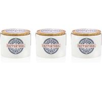 Flor de Sal - Sal de Portugal - Pack de 3 Frascos de Cerámica de 150 g - Extraída de las Salinas de Figueira da Foz - Sal 100% - Producto Gourmet de Origen Portugués