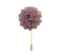 Flor de Satén Insignia de la solapa de la boda Bou 10 * 9 CM 3 piezas Flor de gasa negra Flor de satén plateada Pin de solapa Insignia Flor Rosa Flor/Rosa Pin de solapa Broche Pin(Dust purple)
