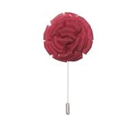 Flor de Satén Insignia de la solapa de la boda Bou 10 broches de gasa rosa, de satén plateado, con diseño de flor de rosa, de 8,5 x 10 cm(Maroon Red)