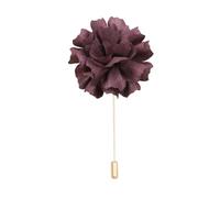 Flor de Satén Insignia de la solapa de la boda Bou 11 * 15 CM 10/5 piezas Camelia Gold Cloth Cotton Flower Lapel Pin Insignia con pin dorado Flor Flor Solapa Pin Broche Mujeres(Deep Purple)