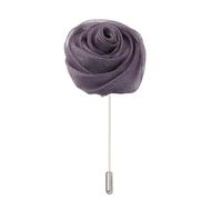 Flor de Satén Insignia de la solapa de la boda Bou 4 * 9 cm 4 piezas hechas a mano con lentejuelas rosas plateadas de satén flor de solapa broche insignia flor rosa flor/rosa solapa broche(Deep purple