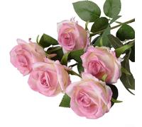 Flor de terciopelo de imitación para boda y decoración del hogar, rosas de imitación para todas las ocasiones (rojo rosa)
