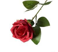 Flor de terciopelo de imitación para boda y decoración del hogar, rosas de imitación para todas las ocasiones (rojo)