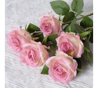 Flor de terciopelo de imitación para boda y decoración del hogar, rosas sintéticas para todas las ocasiones (rojo claro)