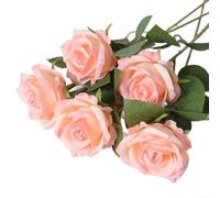 Flor de terciopelo de imitación para boda y decoración del hogar, rosas sintéticas para todas las ocasiones (rosa claro)