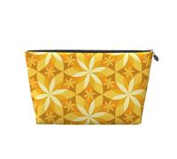 Flor De Vainilla Geométrica Amarilla, Bolsa de artículos de tocador Bolsa de Maquillaje Bolsa de cosméticos Bolsa de artículos de tocador de Viaje portátil