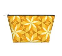 Flor De Vainilla Geométrica Amarilla, Bolsa de artículos de tocador Bolsa de Maquillaje Bolsa de cosméticos Bolsa de artículos de tocador de Viaje portátil