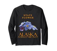 Flor del Territorio de Alaska Flores Silvestres Azules Olvídate de Mí No Me Manga Larga