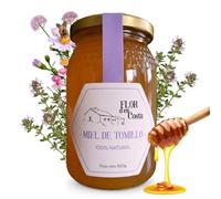 FLOR d'en Costa | Miel Cruda de Tomillo | Tarro de Cristal de 500g | Pura de Abeja | Directa del Apicultor a tu Mesa | Sin Pasteurizar ni Aditivos ni Azucares | Cosecha Artesanal 100% Natural