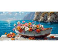 Flor Diamond Art Kits para Adulto, 5D Diamate Painting Kits,DIY Diamond Embroidery Kit, Bordado Decoración De Craft Pared Del Hogar Abstracto, Pintura al óleo, Resina, Artesanía 30x60cm Bote 1J-265