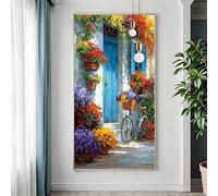 Flor Diamond Painting Adultos, 5D Grande Diamond Painting Kit Completo, Pintura de Diamante Bicicleta Punto de Cruz Puzzle Art, DIY Cuadrado Crystal Artesanía para Decoracion Hogar 100x200 cm D-2