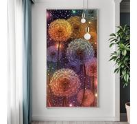 Flor Diamond Painting Adultos, 5D Grande Diamond Painting Kit Completo, Pintura de Diamante Diente de León Punto de Cruz Art, DIY Cuadrado Crystal Art Kit para Decoracion Hogar Pared 70x140 cm Y-9