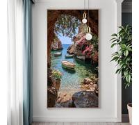 Flor Diamond Painting Adultos, 5D Grande Diamond Painting Kit Completo, Pintura de Diamante Lago Punto de Cruz Puzzle Art, DIY Cuadrado Crystal Artesanía Kit para Decoracion Hogar Pared 30x60 cm G-2